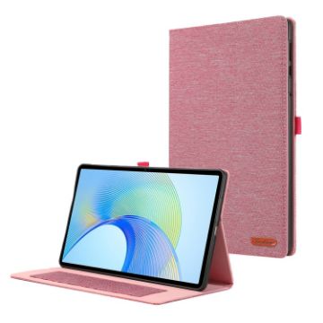 Infinix Xpad Rose Red Fabric Texture Flip Leather Tablet Case - 1