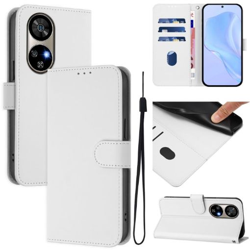 Ulefone Note 17 Pro White Leather Phone Case with Lanyard - 1