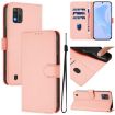 ZTE Blade A52 Lite Pink Leather Phone Case with Lanyard - 1