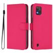 ZTE Blade A52 Lite Rose Red Leather Phone Case with Lanyard - 2