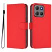 Moto G15 Red Leather Phone Case with Lanyard - Solid Color Skin Feel - 2