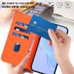 Moto G15 Power Leather Phone Case with Lanyard - Solid Orange Skin Feel - 7