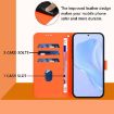 Moto G15 Power Leather Phone Case with Lanyard - Solid Orange Skin Feel - 8