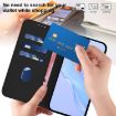 Moto G15 Black Leather Phone Case with Lanyard - Solid Color Skin Feel - 7