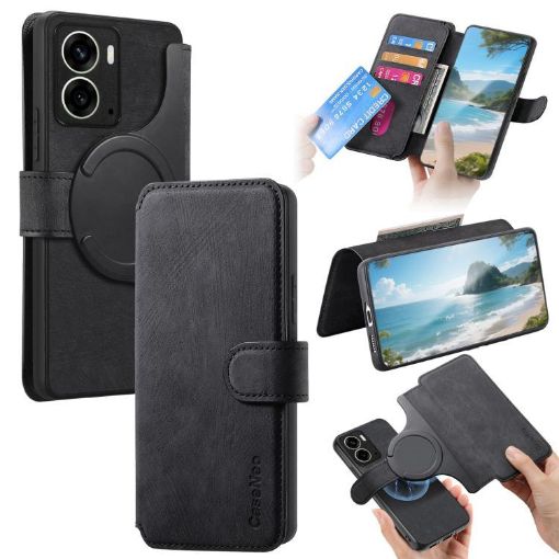 Realme 14 Case - Neo MagSafe RFID Anti-theft Retro Leather (Black) - 1