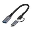 ADS-619 2 in 1 Type-C & 8 Pin to USB 3.0 OTG Adapter - Grey - 2