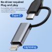 ADS-619 2 in 1 Type-C & 8 Pin to USB 3.0 OTG Adapter - Grey - 5