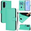 Samsung Galaxy A36 5G Green Leather Phone Case with Lanyard - 1