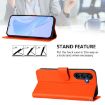 Samsung Galaxy A26 5G Orange Leather Phone Case with Lanyard - 3