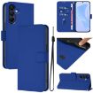 Samsung Galaxy A26 5G Dark Blue Leather Phone Case with Lanyard - 1