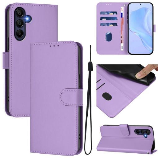 Samsung Galaxy A26 5G Leather Phone Case with Lanyard - Lavender Purple - 1