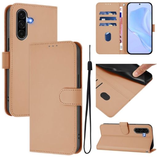Samsung Galaxy A56 5G Nude Leather Phone Case with Lanyard - 1