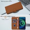 Samsung Galaxy A06 4G/5G Brown Leather Phone Case with Lanyard - 7
