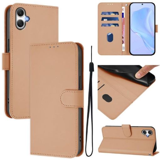Samsung Galaxy A07 4G Leather Phone Case with Lanyard - Nude Skin Feel - 1