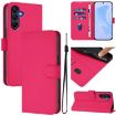 Samsung Galaxy A17 5G Rose Red Leather Phone Case with Lanyard - 1