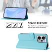 Realme 14 5G/14T 5G Leather Phone Case with Lanyard - Sky Blue - 3