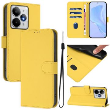 Realme Neo7 Turbo 5G Lemon Yellow Leather Phone Case with Lanyard - 1