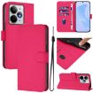 Realme Neo7 Turbo 5G Rose Red Leather Phone Case with Lanyard - 1