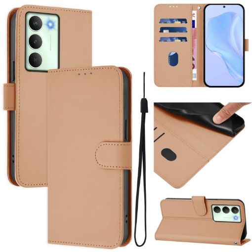 Realme V70 5G/14X Leather Phone Case with Lanyard - Nude Color - 1