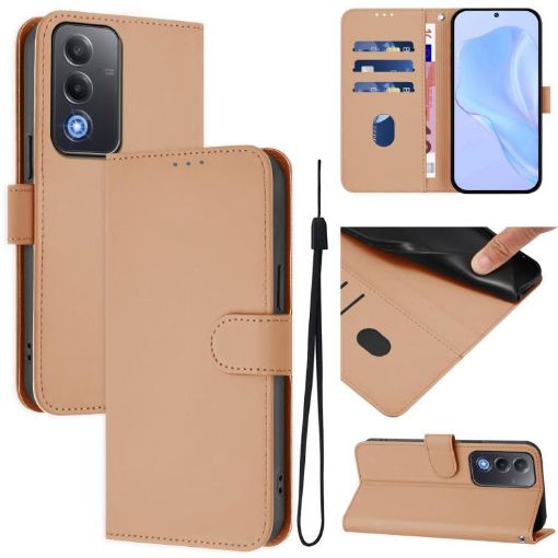OPPO A5/A3 Pro 5G Leather Phone Case with Lanyard - Nude Color - 1