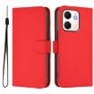 OPPO A5X 4G/5G Leather Phone Case with Lanyard - Red, Skin Feel - 2