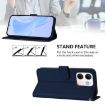 OPPO A5X 4G/5G Leather Phone Case with Lanyard - Navy Blue - 3