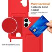 Samsung Galaxy A06 5G Red Silicone Case with Card Bag & Lanyard - 4