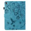 Samsung Galaxy Tab A7 10.4 T500 Floral Bird Embossed Leather Case Blue - 3