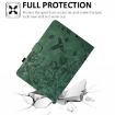 Samsung Galaxy Tab A7 10.4 T500 Green Floral Bird Embossed Leather Case - 7