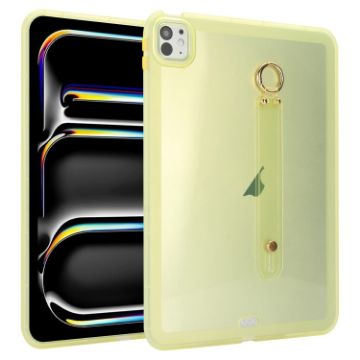 iPad Pro 13 2024 Yellow Wristband Holder Hybrid TPU Tablet Case - 1