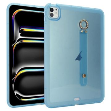 iPad Pro 13 2024 Blue Wristband Holder PC Hybrid TPU Tablet Case - 1