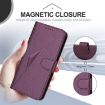 Xiaomi 14 Ultra Leather Phone Case - Triangle Pattern, Dark Purple - 5