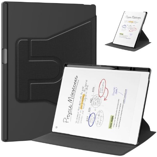 reMarkable Paper Pro Leather Tablet Case - Voltage Holder, Rotation, Black - 1