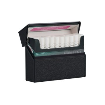 IQOS Series Electronic Cigarette Grooved Leather Storage Box - Black - 1