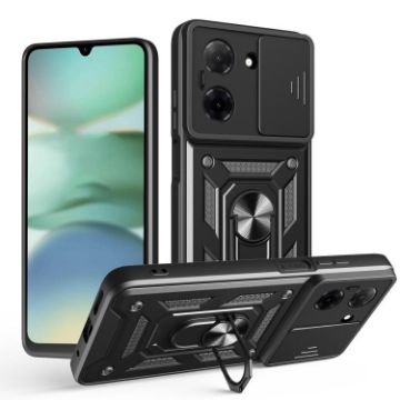 Redmi A5 4G Phone Case Black - Sliding Camera Cover TPU+PC Design - 1