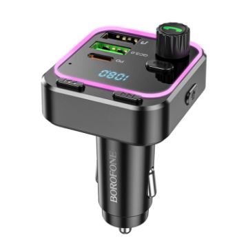 Borofone BC53 Highway PD20W QC3.0 Car Bluetooth FM Transmitter Black - 1