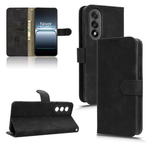 OnePlus Ace 5 Ultra Magnetic Flip Leather Case - Black Skin Feel - 1