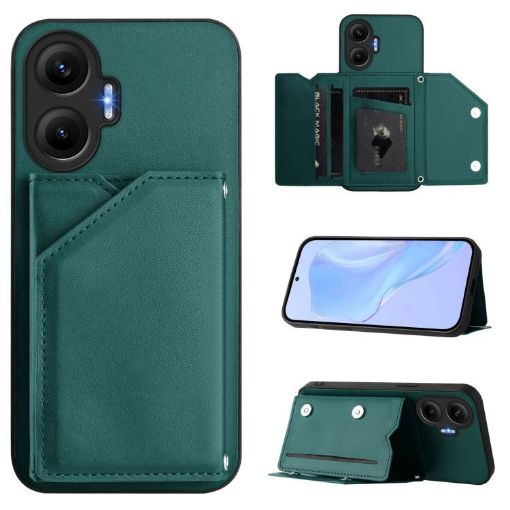 Redmi Turbo 4 Pro/Poco F7 Green Phone Case with Card Slots & Strap - 1