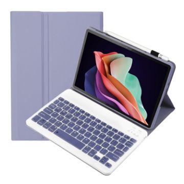 Huawei MatePad SE 10.4 AH13 Bluetooth Keyboard Leather Case - Lavender White - 1