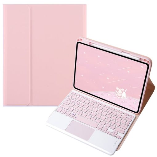 Infinix Xpad 11" Pink Bluetooth Keyboard Leather Case with Touchpad - 1
