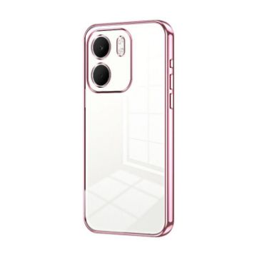 OPPO A5x 5G Global Transparent Plating Fine Hole Case - Pink - 1