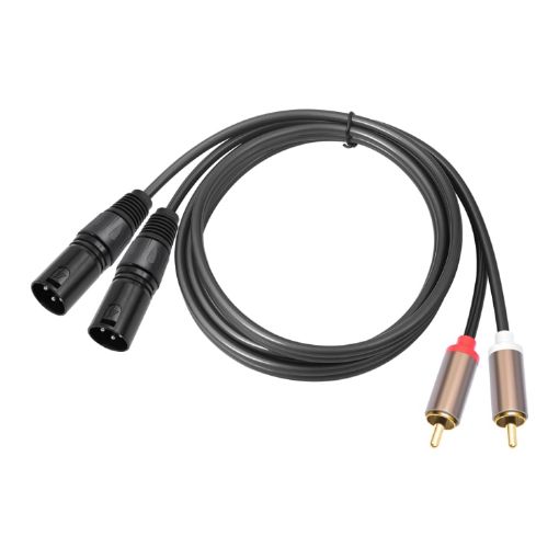 1.5m Black 2 RCA Male to 2 XLR Male Audio Balance Cable - 1
