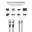 3m Black Silver 2 RCA Male to 2 XLR 3pin Male Audio Cable - 3