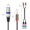 3m Black Silver 2 RCA Male to 2 XLR 3pin Male Audio Cable - 5