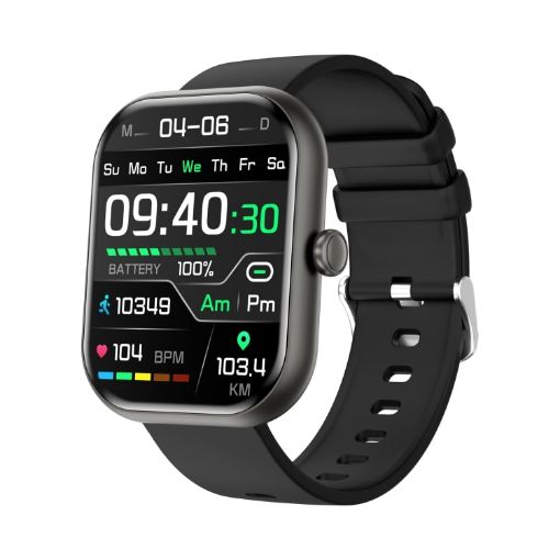 ZW65 Fitness Smart Watch, 2.01" Display, Blood Oxygen/Pressure/Heart Rate, Black - 1
