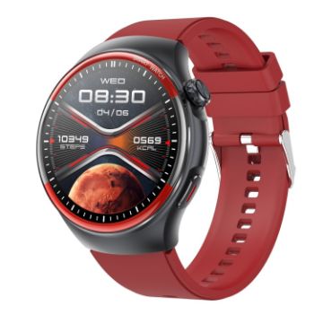 T82 1.43" Round Screen Smart Watch, BT Call, Heart Rate/BP/SpO2/Sleep, Red - 1