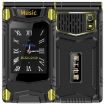 M7+ 4G Dual Screen Flip Phone, 6800mAh, Dual SIM, SOS, US Plug (Black) - 1
