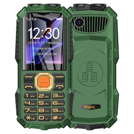 Q7+ 4G Elder Rugged Phone, 1.77", 16800mAh, Dual SIM, SOS, FM, Green - 1