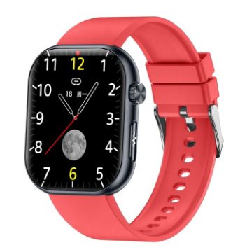 ET587 Smart Watch, 1.95" AMOLED, ECG/Blood Sugar Monitor, Red - 1