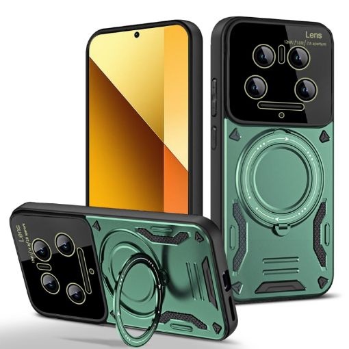 Xiaomi 14 Ultra MagSafe Holder Phone Case - Large Window, Green - 1
